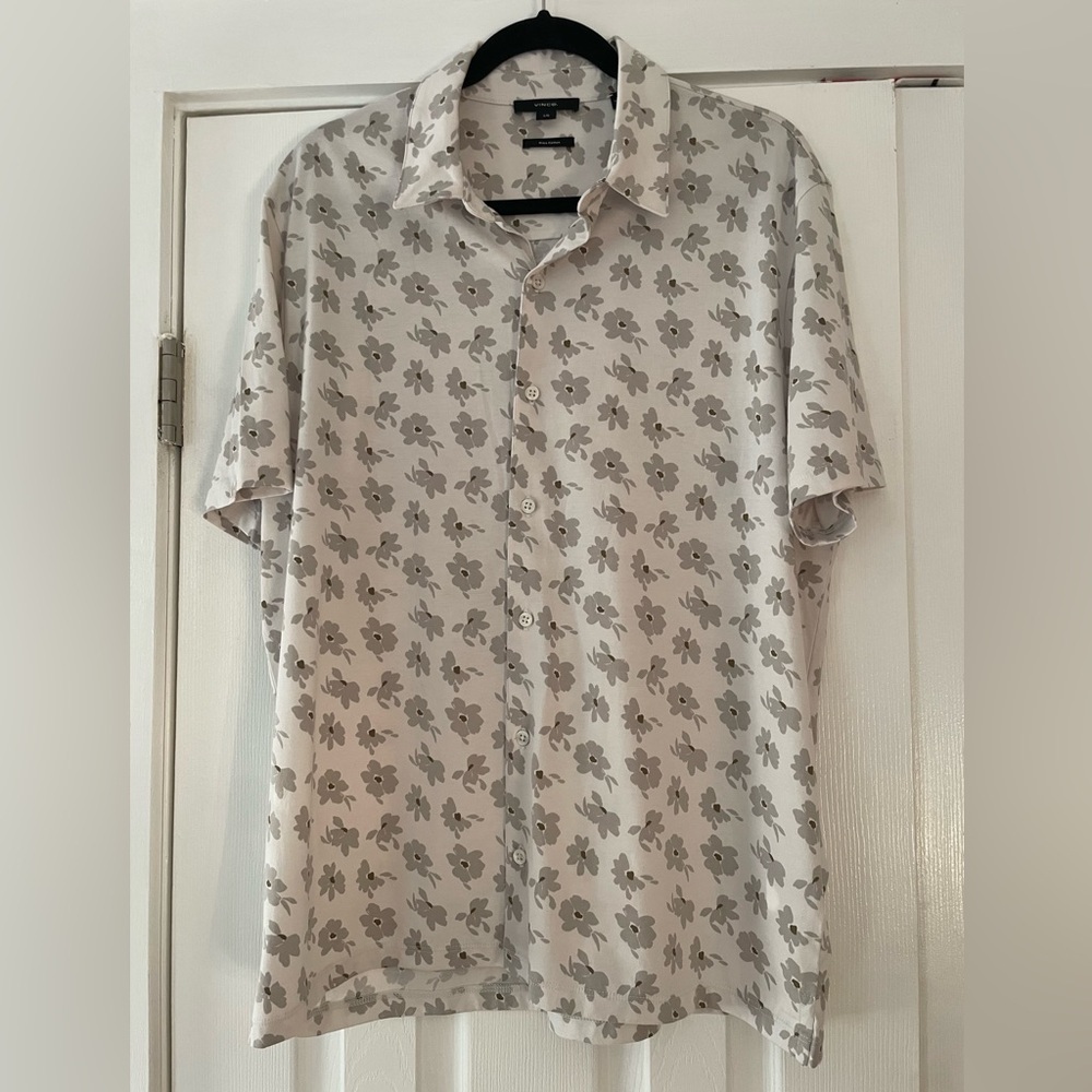 Vince Pima Cotton Button‎ Down Floral Print Size Large Excellent Condition